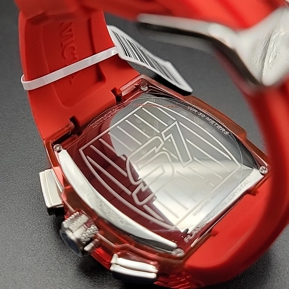 NEW 45483 Invicta S1 Rally Kinesia Anatomic Men's Watch - 47mm Transparent Red